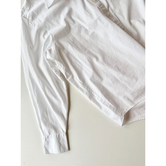 NWT GAP Optic White Organic Cotton Poplin Oversized Button-Up Big Shirt, Size M - Picture 8 of 16